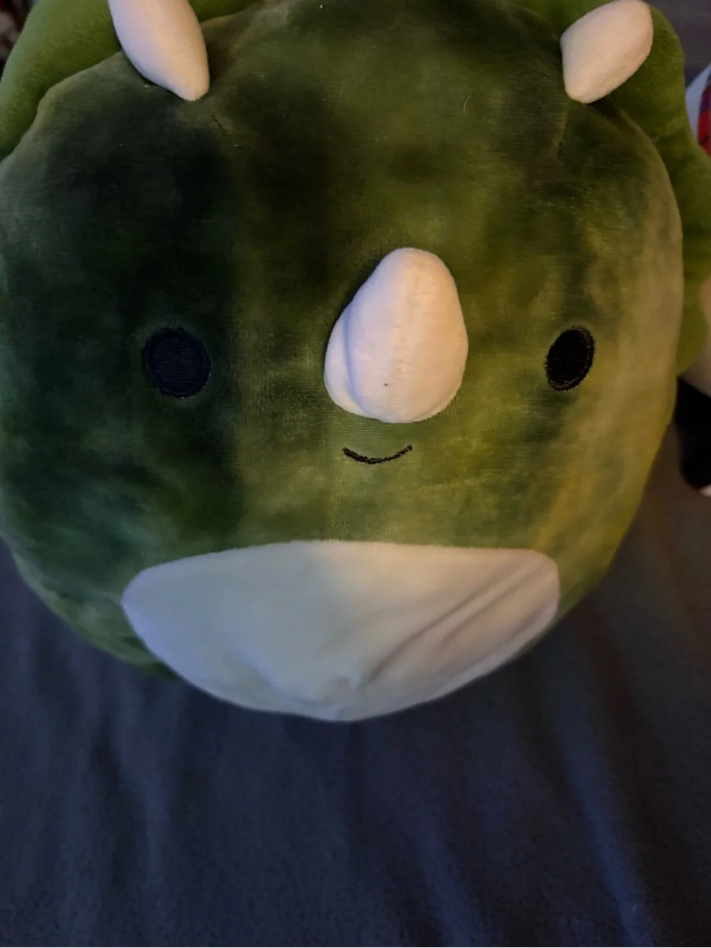 Green Plush Triceratops Small Pet Toy - Soft Green and White